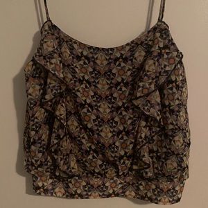 Gorgeous summer ruffle front crop tank top Small